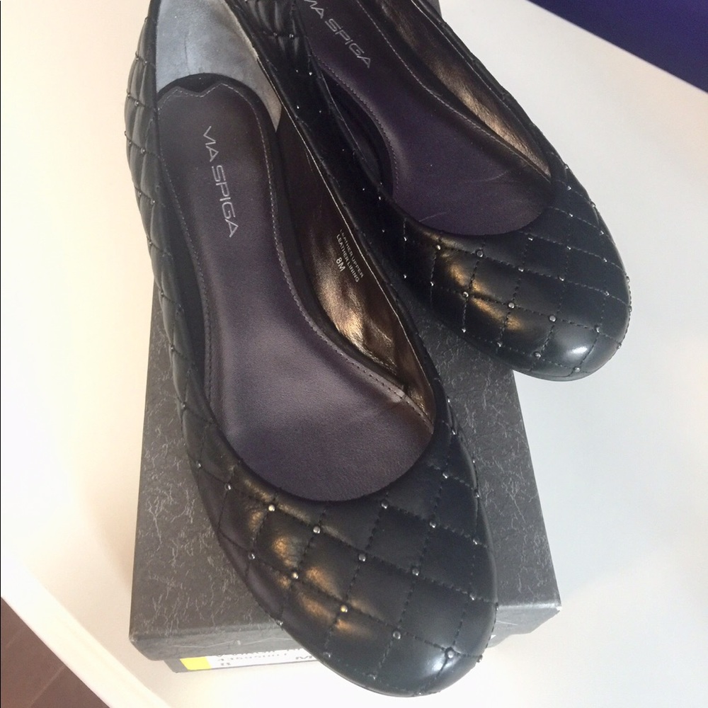 Via spiga studded leather ballet flats size 8 M
